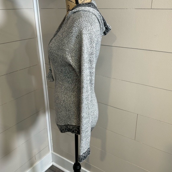 Tegido Parillo 100% Baby Alpaca Wool Gray Pullover Hoodie - Small - Picture 3 of 6